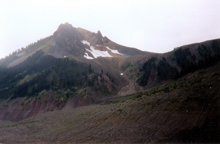 Passing a small mountain north of Elfin Lakes 1997-09.